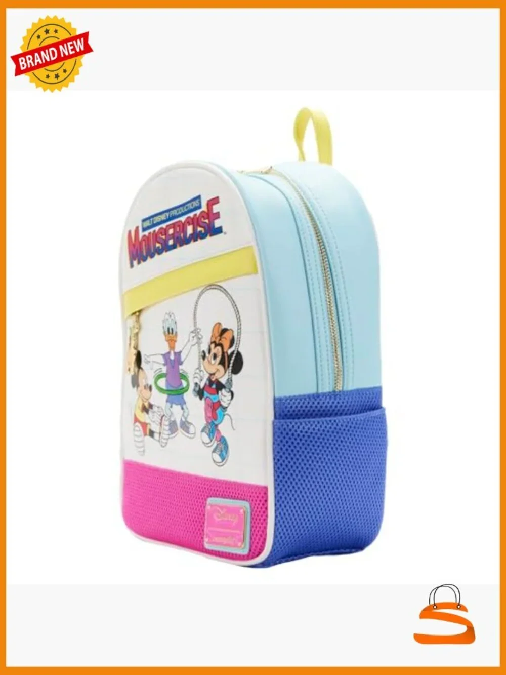 Disney Mousercise Mini Backpack Faux Leather Adjustable Straps